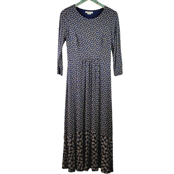 Boden Rainbow Pattern Long Sleeve Maxi Dress Sz 4R NWOT